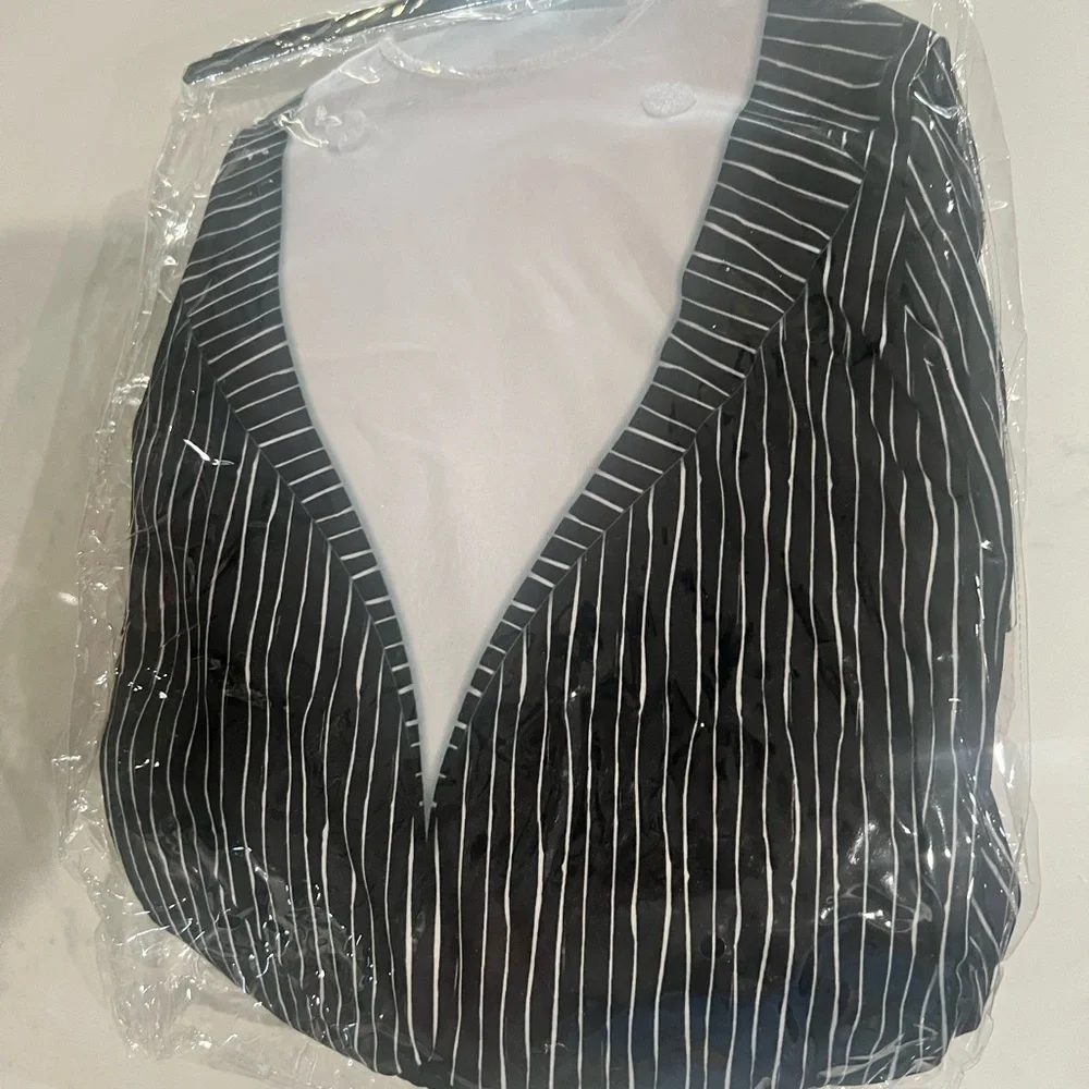 Kids Skeleton Costume with Black and White Stripes